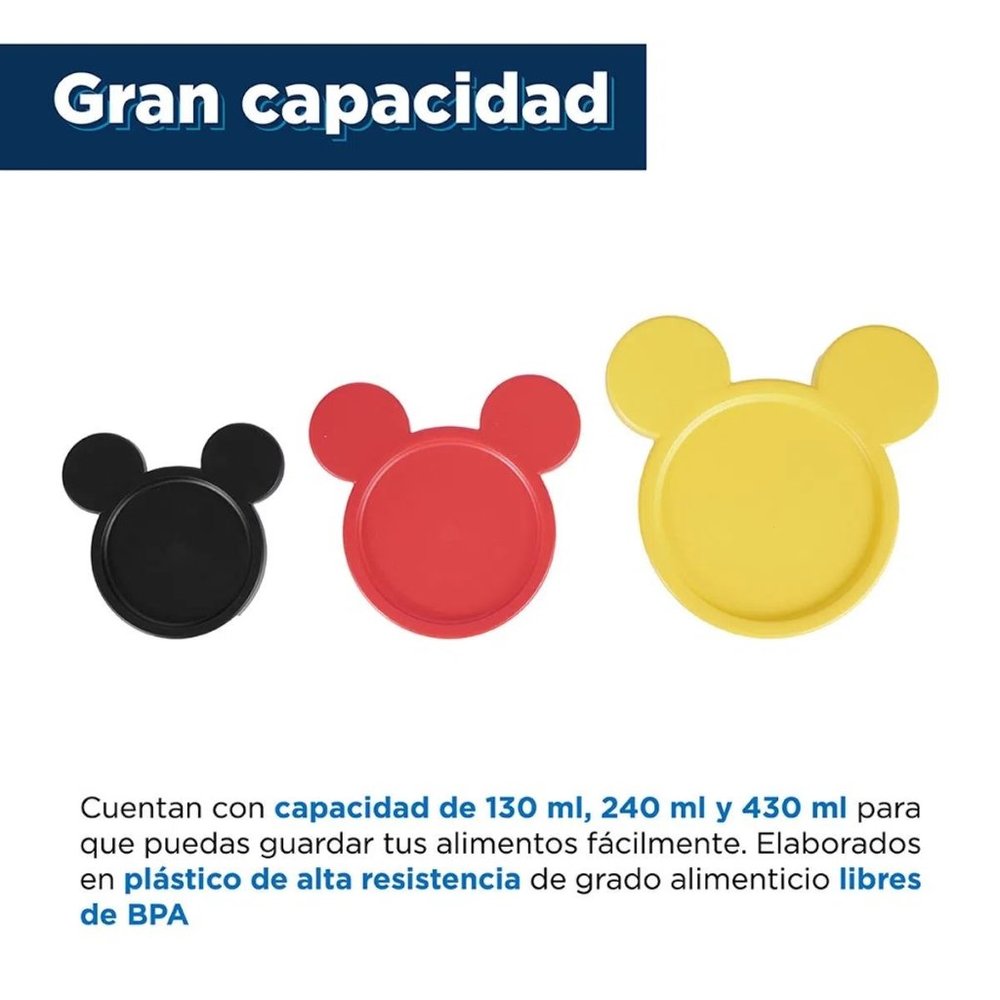 Mickey Mouse Collection Stackable Round Bento (3 pcs) - Picture 4 of 5